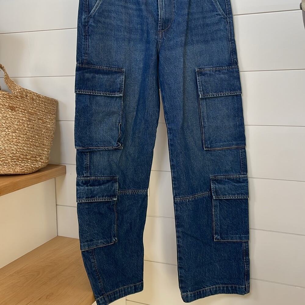 Citizens Of Humanity Dark Blue Wide-Leg Cargo Jeans - Picture 7 of 15